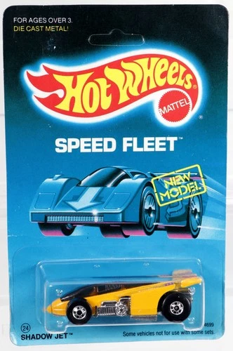 Vintage Hot Wheels Shadow Jet Speed Fleet Series - 4699 NRFP 1986 Yellow 1:64
