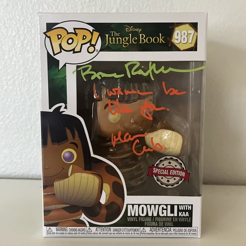 Funko POP Disney The Jungle Book Mowgli With Kaa #987(Signed By Bruce Reitermen)