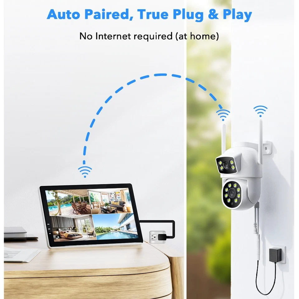 Wireless CCTV Camera Security System Outdoor 10CH NVR 10" LCD Monitor Hard Drive - Image 3 of 4