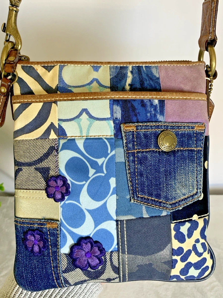 Coach Patchwork Zip Denim Exterior Bags & Handbags for Women for