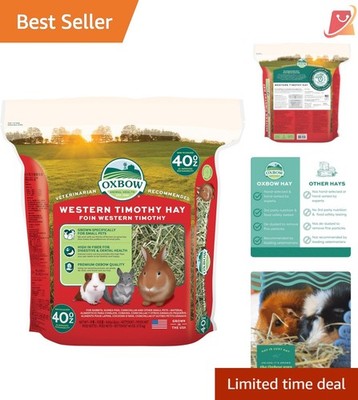 Small Pet Hay Western Timothy Grass 40 oz Digestive Dental Support All Natural