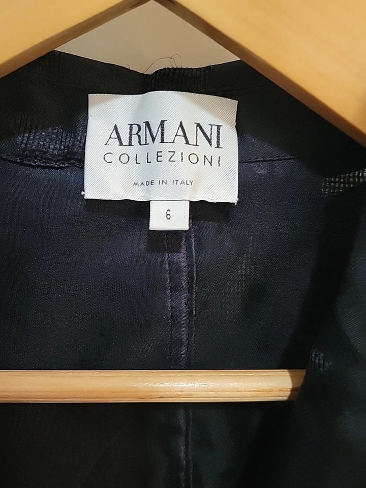 Chaqueta Blazer Armani Collezioni Mujer’s 6 Mezcla Seda Negra Ropa Formal Foto 2 de 4
