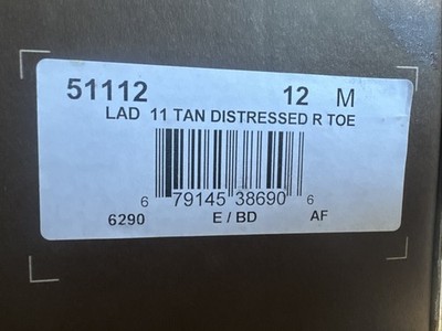 Laredo 51112 Women's 12M Tan Distressed R Toe Leather Western