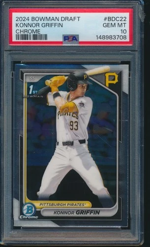 PSA 10 KONNOR GRIFFIN 1st 2024 Bowman Chrome Draft PIRATES Rookie RC GEM MINT