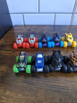 Monster Jam Mini Monster Trucks Lot of 9 Grave Digger Batman Blue Thunder & More