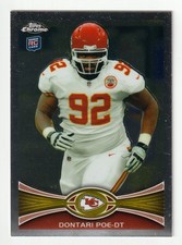 Dontari Poe RC - Kansas City (NFL Football Card) 2012 Topps Chrome # 94 - Mint