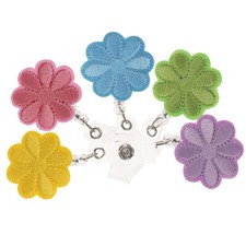 Assorted Color Reusable Badge Reel Set with Retractable Fabric Badge Holder 5Pcs