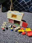 Vintage Fisher Price Little People 1986 "Moo" Play Family Farm Barn With Tractor