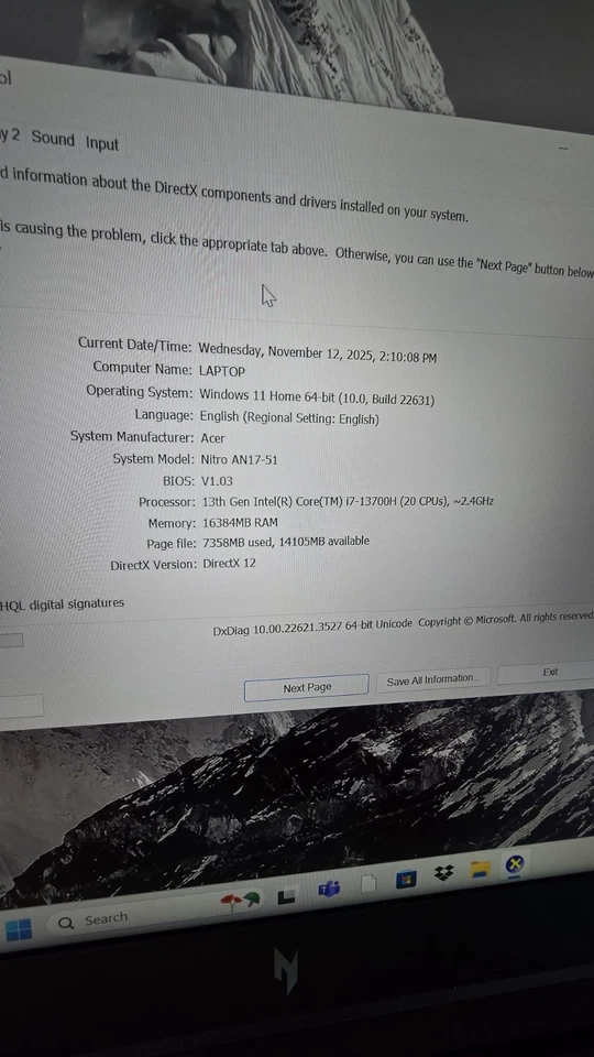 Acer Nitro 17 N23Q4, I7 13700, 16Gb Ram, 1tb SSD, Rtx 4060, 17 INCH QHD 165 Hz. - Image 4 of 4