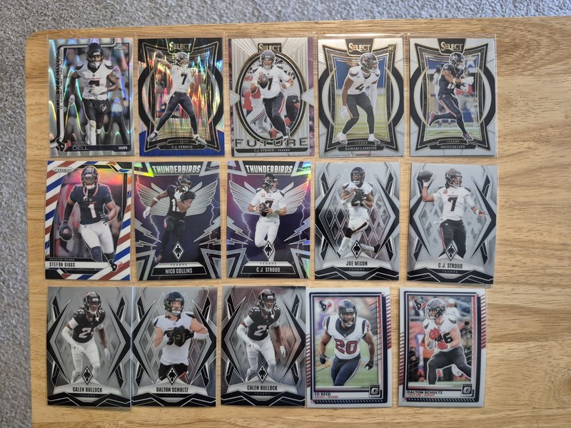 Football 60 Card Lot2, Houston Texans, No Duplicates (Stroud, Collins, Anderson)