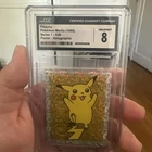 Pokemon 1998 Pikachu #S30 Holographic Merlin Stickers Series 1 CGC 8