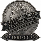 1891-CC $1 Morgan Silver Dollar Spitting eagle. "7 day Etravaganza"