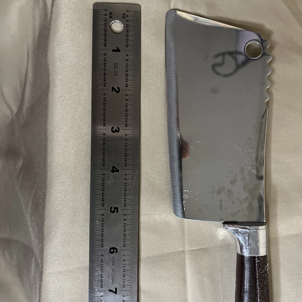 Cuchillo y cuchilla para pan dentado de acero inoxidable Ginsu mango marrón vintage BS3 Foto 2 de 4