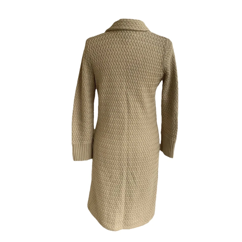 Diálogo Merino Cárdigan Suéter Plumero Petite XS Beige Abrigo QVC Longline Foto 4 de 4