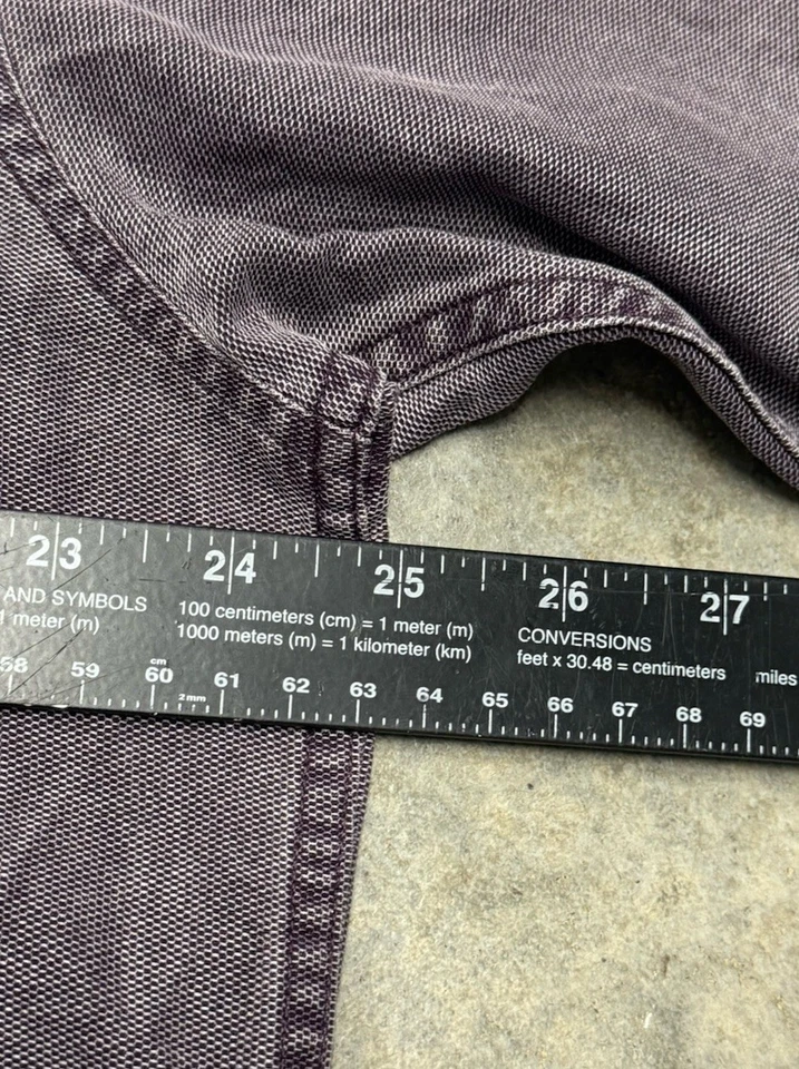 The Territory Ahead Long Sleeve Silk Cotton Henley Shirt Mens XL Purple Pocket - Image 4 of 4