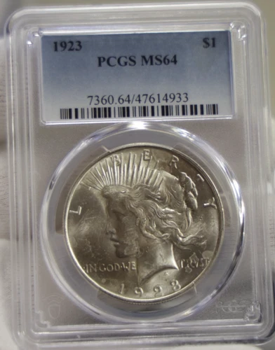 1923 US Peace Silver Dollar $1 PCGS MS64