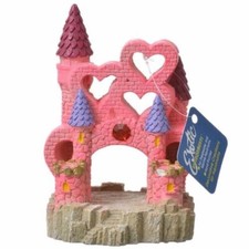 Blue Ribbon Exotic Environments Pink Heart Castle Aquarium Ornament, Large