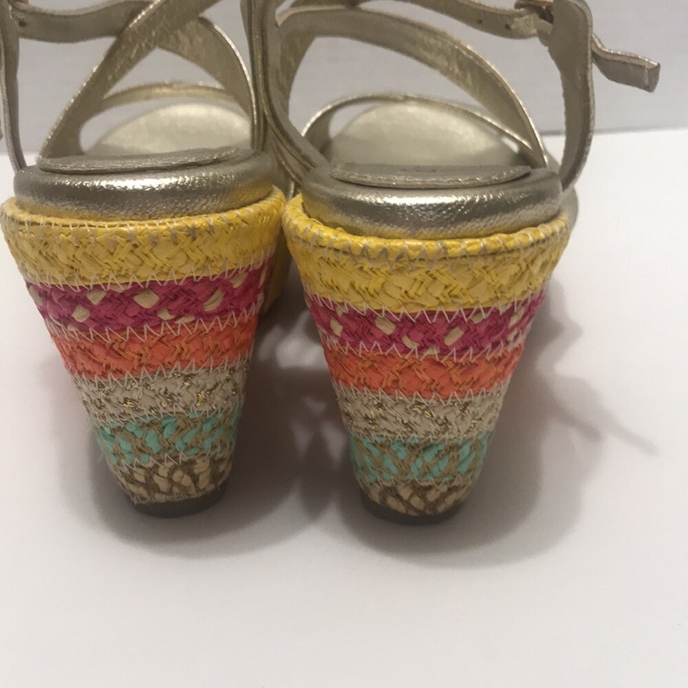 ERIC JAVITS EFFIE BRAIDED RAFFIA WEDGED SANDAL 6M - image 3