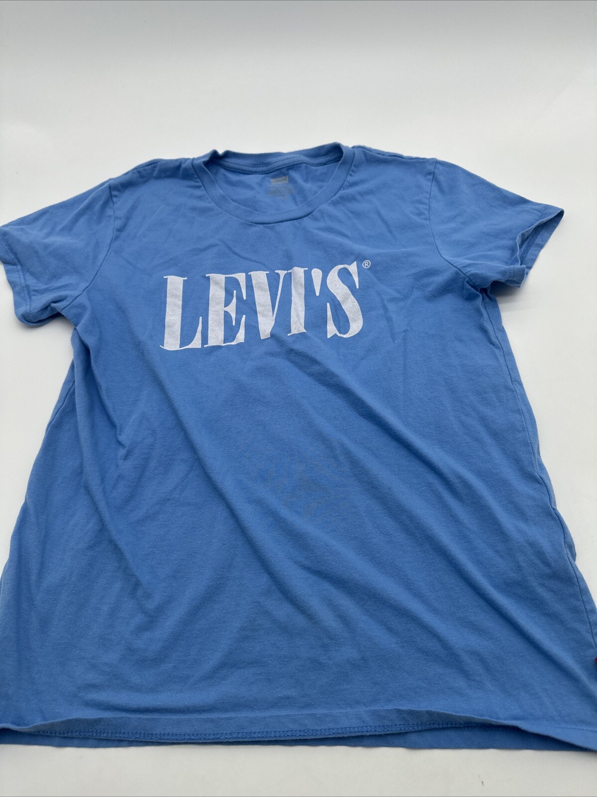 Levi’s T-Shirt Women Medium Graphic Print Logo Blue ..#20293