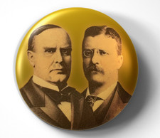 William McKinley Theodore Roosevelt 1896 Campaign- pin pinback button