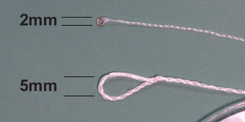 1 Stck. 12 Fuß Tenkara mono gefaltete Führungslinie eingebaut 2 mm Tippet Ring + 2 Linien Wickler #36 - Bild 3 von 8