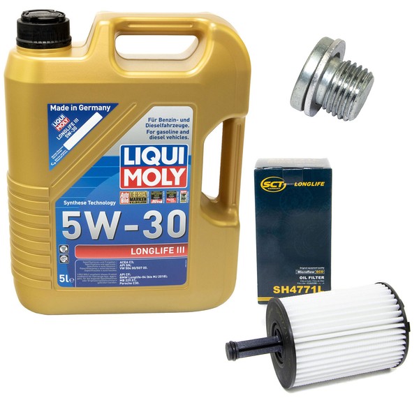 MotoröL Set 5W-30 5 Liter + ÖLfilter SH 4771 L + Schraube FüR VW Tiguan 2.0 TDI-image
