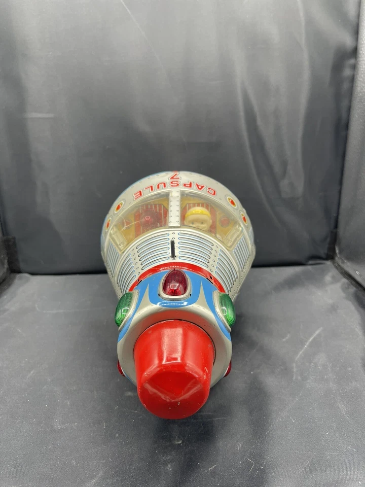 Robot astronauta de hojalata Masudaya Japón años 60 cápsula a batería 7 juguete espacial Foto 2 de 4