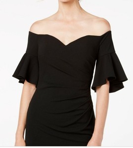 calvin klein black off shoulder dress
