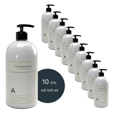 EIGENMARKE 1A Massagelotion SOFT | natürliche Öle | 10x500ml | inkl. Spender | für Therapeuten
