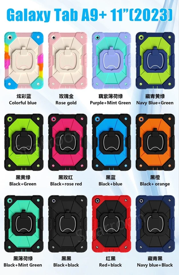 Funda protectora con soporte a prueba de golpes para tablet Samsung Galaxy Tab A7 Lite A8 A9 A9 Plus Foto 2 de 4