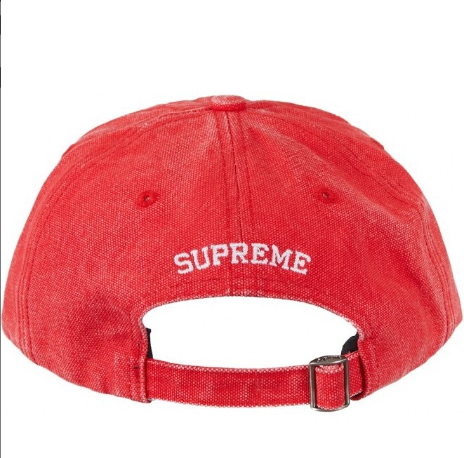 SUPREME® Pigment Coated Canvas S Logo 6-Panel RED SS23 (New SUPREME® Pigment Coated Canvas S Logo 6-Panel RED SS23 (New