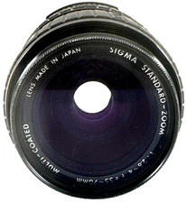 Vintage Sigma Std Zoom 35-70mm Lens w/Nikon L37 52mm Filter, used (DD1)