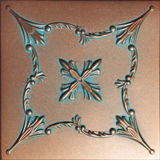 Glue Up, Styrofoam, 20" x 20",  Ceiling Tiles, SARATOV COPPER PATINA 