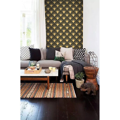 Art Dekor Textur Vlies Fototapete goldene und schwarze Wand Wandmalerei
