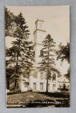 SIMSBURY CT Congregational Church RPPC Photo Postcard Connecticut Vtg Antique 