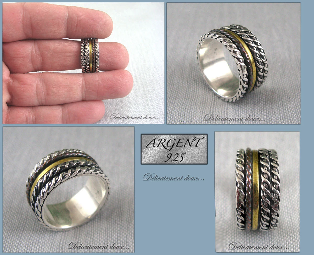 Bague Asymétrique Argent 925 Et Ambre – Taille 54 – BA-AR-672 – Neuve