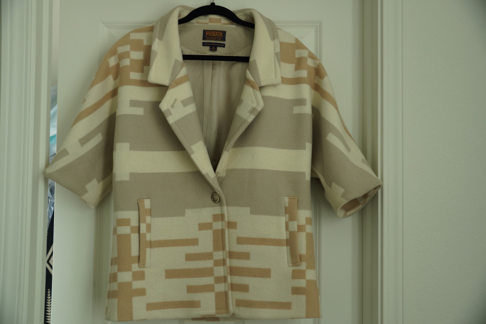 Pendleton Aztec Southwest Coat Jacket Wool Ivory … - image 1