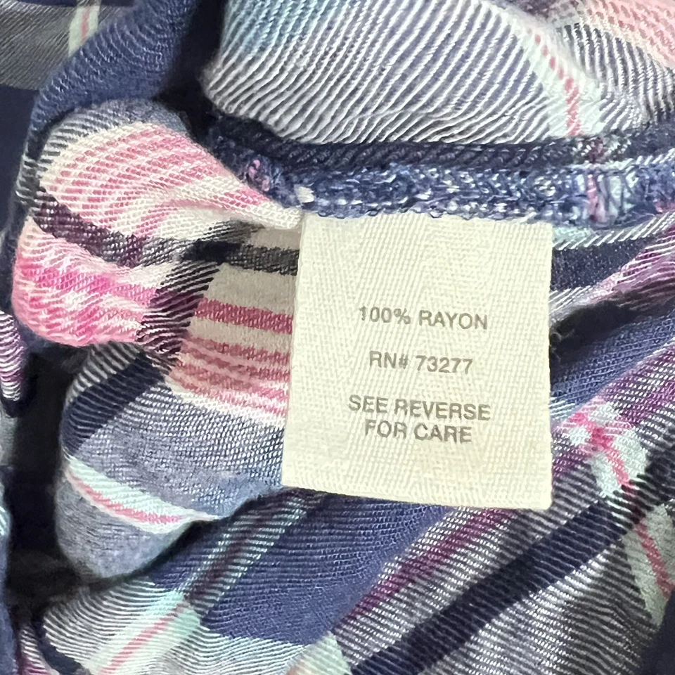 Camisa Mudd Niñas Talla 16 Multicolor Cuadros Novio Manga Larga Rayón Franela Foto 3 de 4