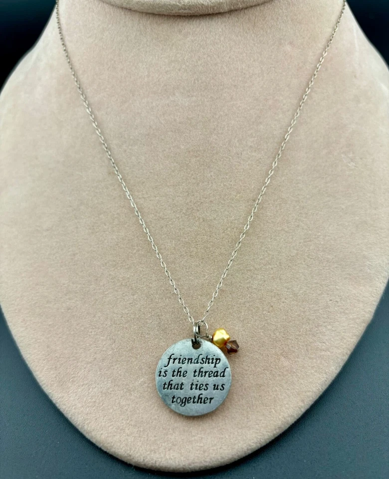 Collar de amistad de plata esterlina con perlas de agua dulce/diamantes de imitación NK Foto 2 de 4