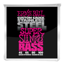 Ernie Ball 2844 Super Slinky Stainless Steel Electric Bass Guitar Strings 45-100