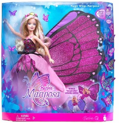 barbie mariposa magic wings doll