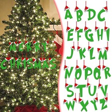 Christmas Wooden 26 Letters Christmas Initial Ornaments Unfinished Wood A To Z