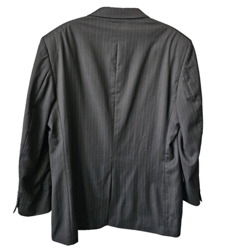 Jos A Bank Blazer Mens 40R Black Striped Wool Two Button Sport Coat Suit Jacket - Picture 3 of 11