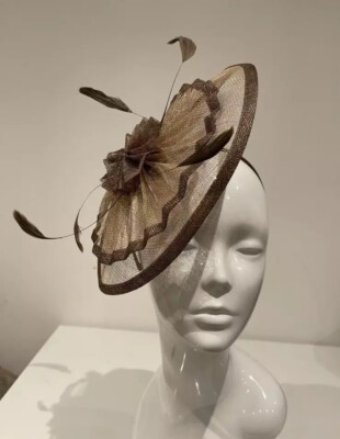 Debenhams Coffee Brown Disk Fan Headband Fascinator Wedding