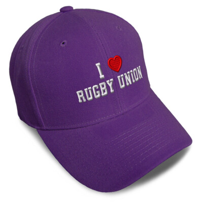 Baseball Cap I (Love) Rugby Union Red Heart Sports Lovers Rugby Union Lovers