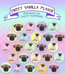 pug cupcake toppers