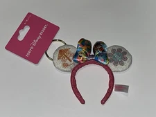 Japan Tokyo Disney It's A Small World Mini Plush Headband Minnie Ears Keychain
