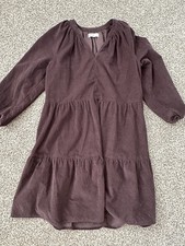 NEW NEVER WORN Khols Sonoma Dark Plum Tiered Corduroy Dress Size XS