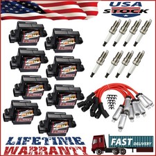 For Chevy GMC 4.8L 5.3L 6.0L V8 HIGH OUTPUT Ignition Coil & Spark Plugs & Wires