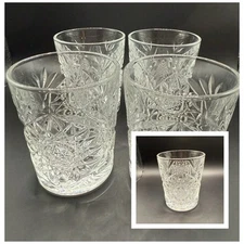 Vintage Set of 4 Libbey Hobstar Double Old Fashioned Glasses 12-ounce 5632